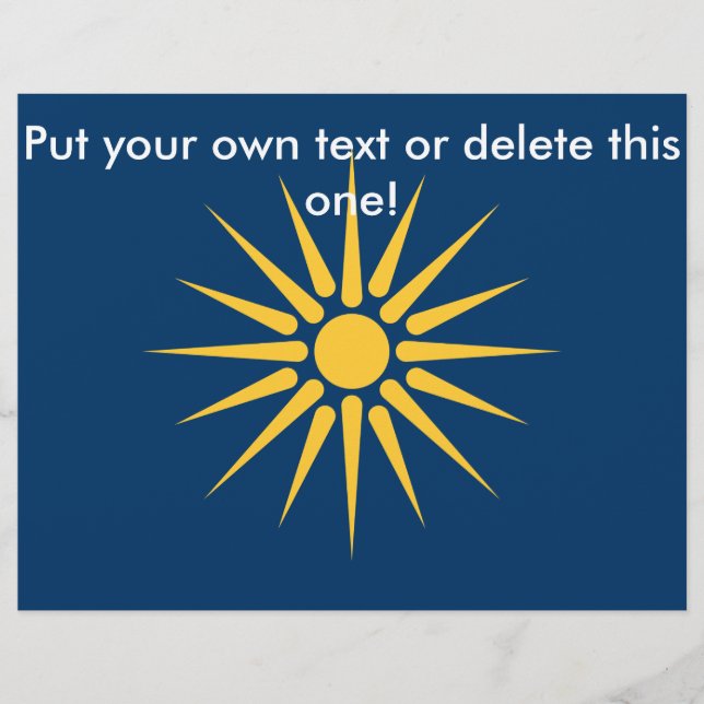 Flyer med Flagga av Makedonien, Grekland (Framsidan)