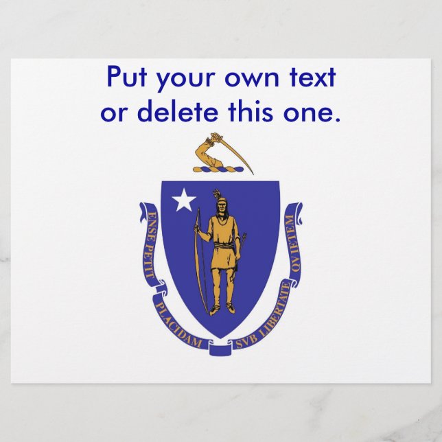 Flyer med Flagga av Massachuttes, USA (Framsidan)