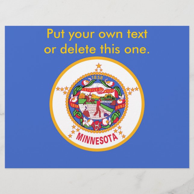 Flyer med Flagga av Minnesota, USA (Framsidan)