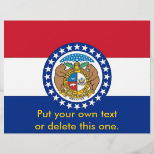 Flyer med Flagga av Missouri, USA