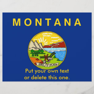 Flyer med Flagga av Montana, USA