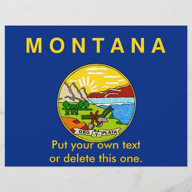 Flyer med Flagga av Montana, USA (Framsidan)