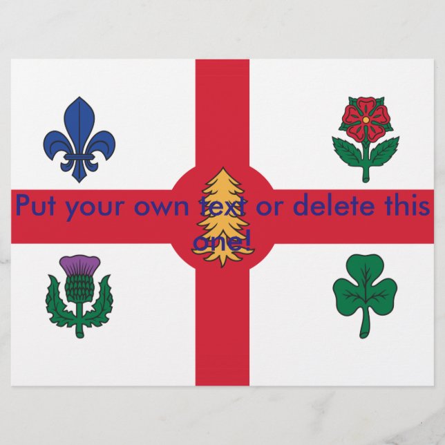 Flyer med Flagga av Montreal, Kanada (Framsidan)