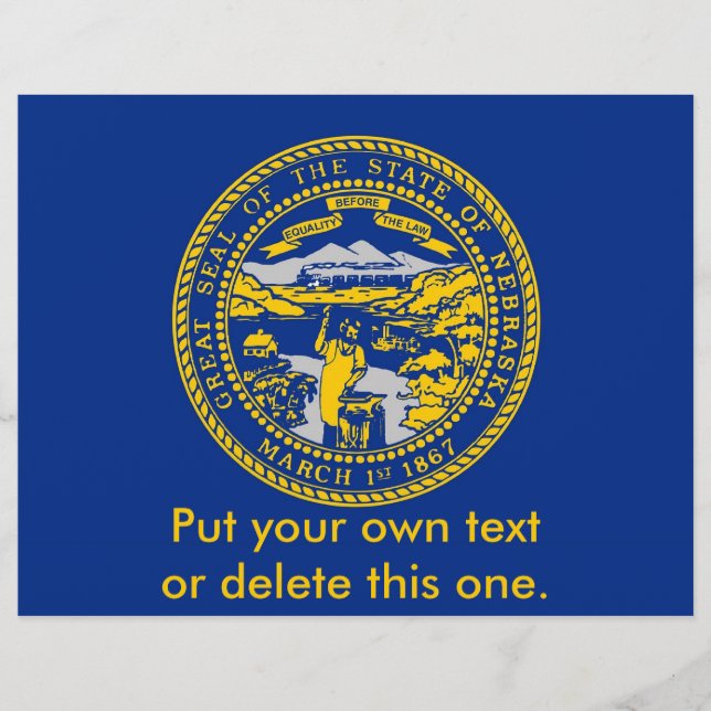 Flyer med Flagga av Nebraska, USA (Framsidan)