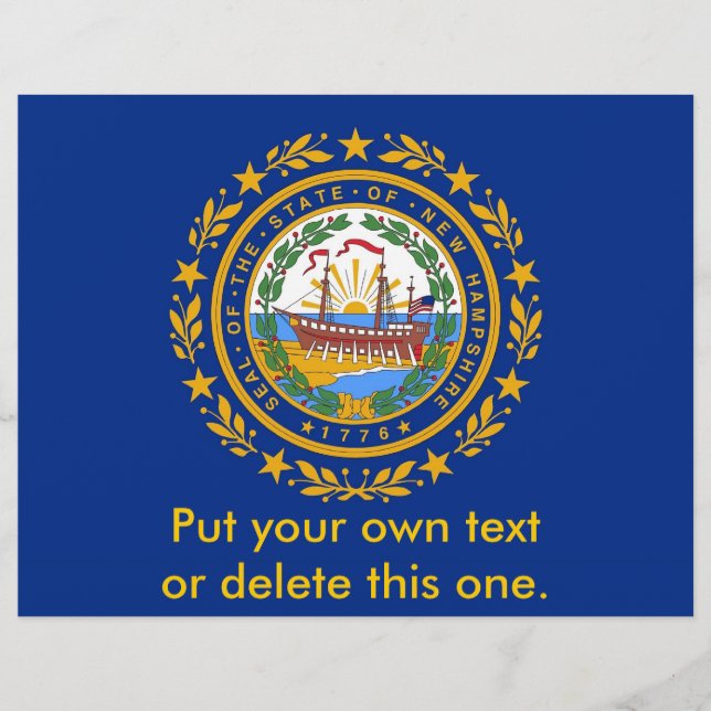 Flyer med Flagga av New Hampshire, USA (Framsidan)