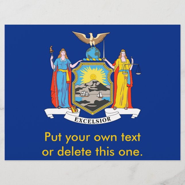 Flyer med Flagga av New York, USA (Framsidan)