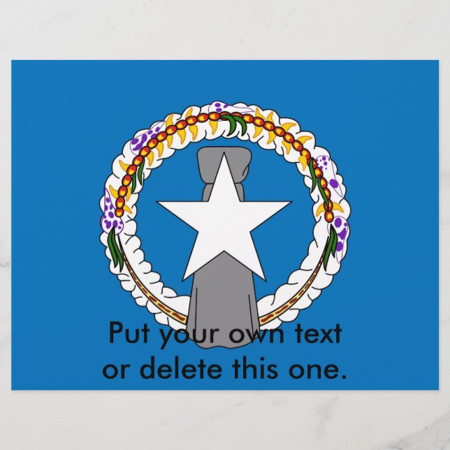 Flyer med Flagga av Nordmarianerna (Framsidan)