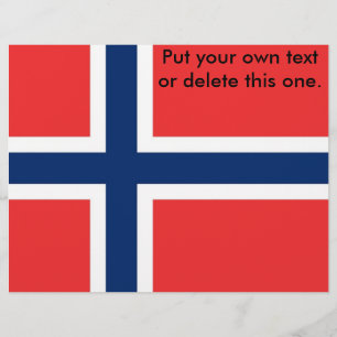 Flyer med Flagga av Norge