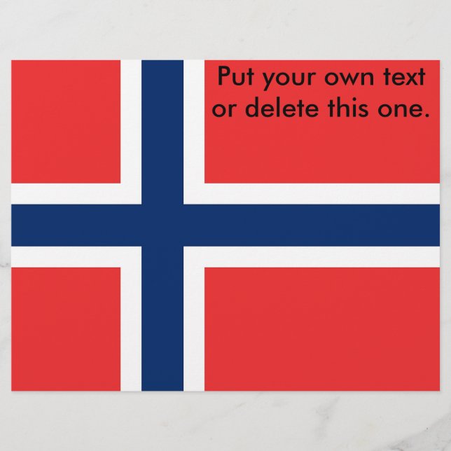 Flyer med Flagga av Norge (Framsidan)