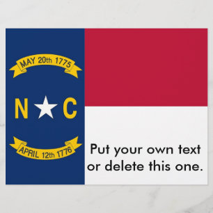 Flyer med Flagga av North Carolina, USA