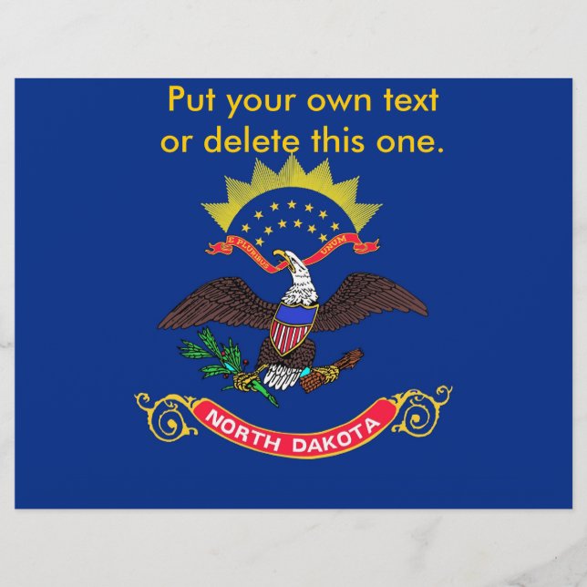 Flyer med Flagga av North Dakota, USA (Framsidan)