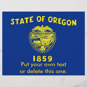 Flyer med Flagga av Oregon, USA