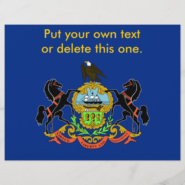 Flyer med Flagga av Pennsylvania, USA (Framsidan)