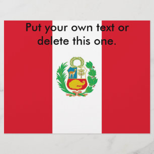Flyer med Flagga av Peru