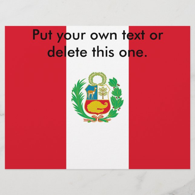 Flyer med Flagga av Peru (Framsidan)