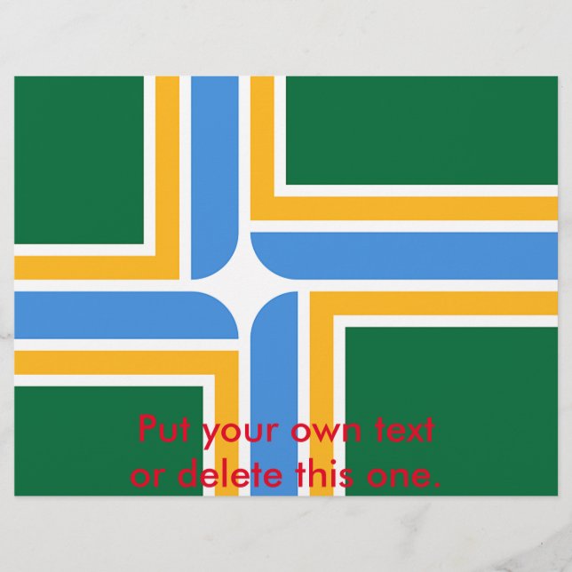 Flyer med Flagga av Portland, Oregon, USA (Framsidan)