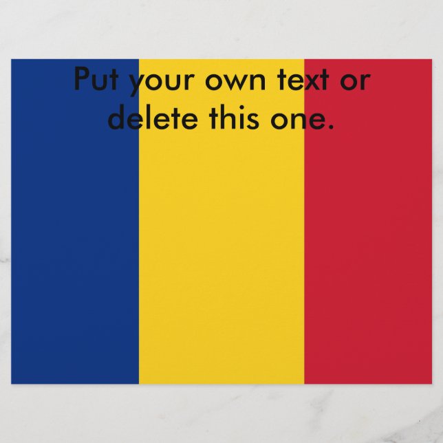 Flyer med Flagga av Rumänien (Framsidan)
