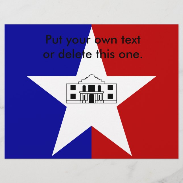 Flyer med Flagga av San Antonio City, USA (Framsidan)