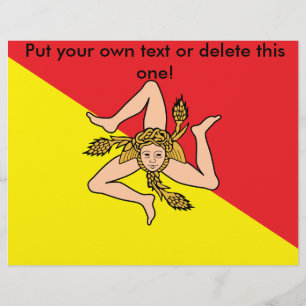 Flyer med Flagga av Sicilien, Italien