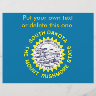 Flyer med Flagga av South Dakota, USA