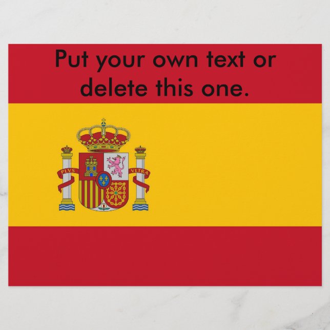 Flyer med Flagga av Spanien (Framsidan)