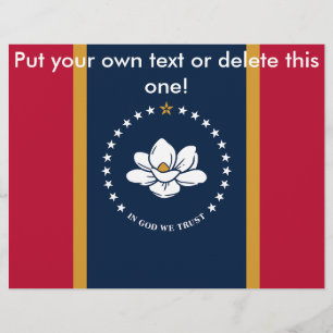 Flyer med Flagga av staten Mississippi, USA