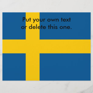 Flyer med Flagga av Sverige