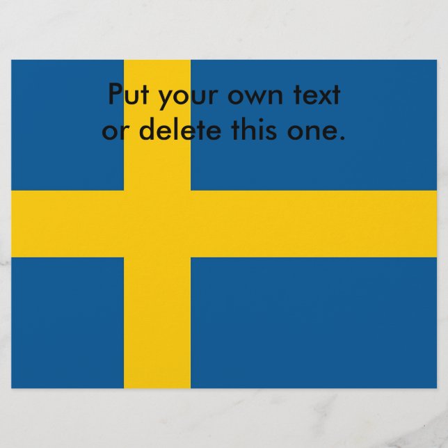 Flyer med Flagga av Sverige (Framsidan)