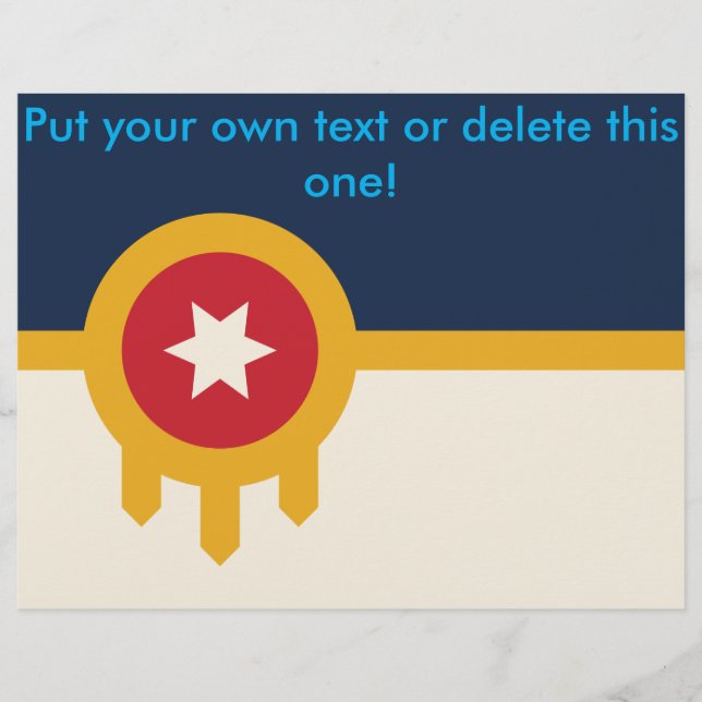 Flyer med Flagga av Tulsa, Oklahoma (Framsidan)