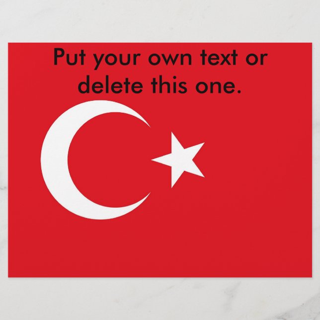 Flyer med Flagga av Turkiet (Framsidan)