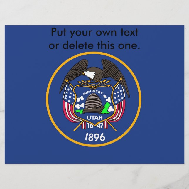 Flyer med Flagga av Utah, USA (Framsidan)