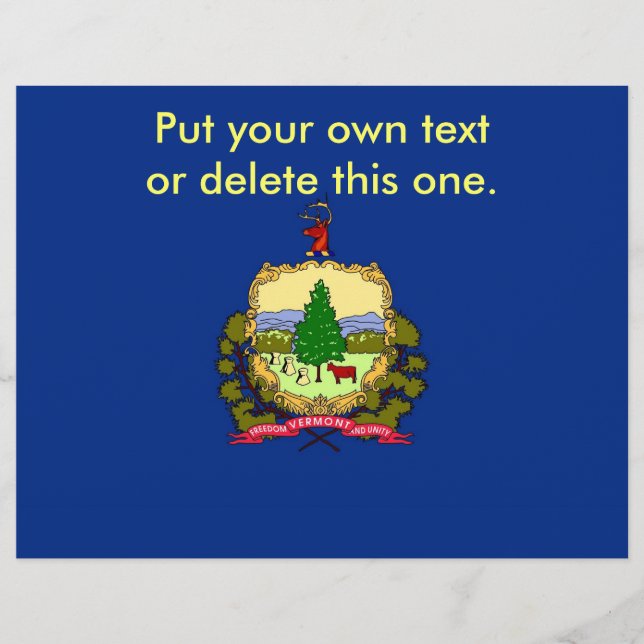 Flyer med Flagga av Vermont, USA (Framsidan)