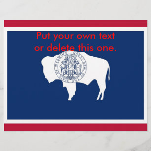 Flyer med Flagga av Wyoming, USA