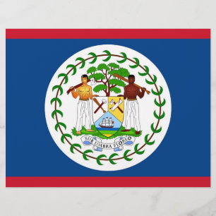 Flyer med Flagga Belize