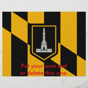 Flyer med flagga från Baltimore, Maryland, USA