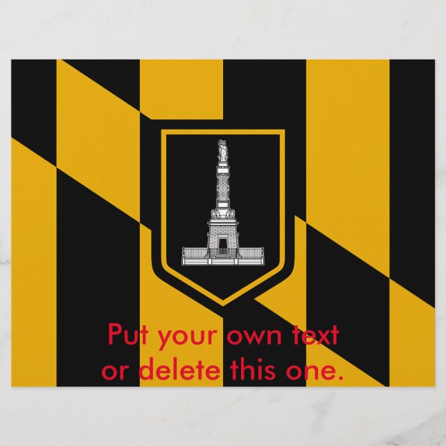 Flyer med flagga från Baltimore, Maryland, USA (Framsidan)
