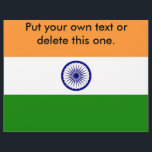 Flyer med Flagga från Indien<br><div class="desc">Fånga uppmärksamheten med vår slående flygblad som visar Indiens flagga! Den här vibrerande flygplanet är perfekten för att marknadsföra evenemang, tjänster eller speciella erbjudanden samtidigt som du firar din anslutning till den indiska kulturen. Den indiska flagga djärva färg visas tydligt, vilket skapar denna flygblad ett unikt och meningsfullt val för...</div>