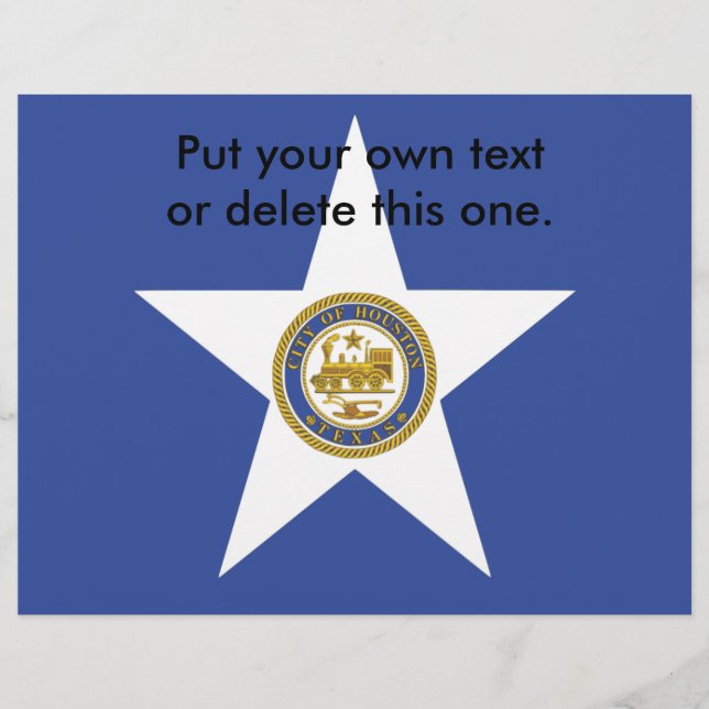 Flyer med Flagga Houston City, USA (Framsidan)