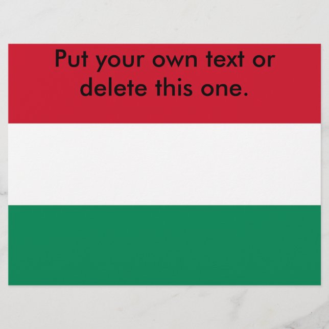 Flyer med Flagga i Ungern (Framsidan)