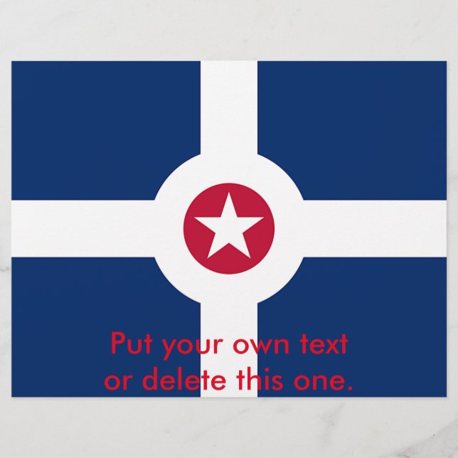 Flyer med Flagga Indianapolis City, USA (Framsidan)