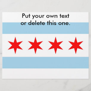 Flyer med Flagga of Chicago, U.S.A.