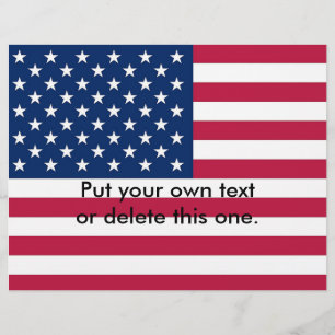 Flyer med Förenta staternas Flagga