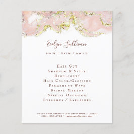 Flyer med rosa marmoreringsdesign
