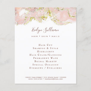 Flyer med rosa marmoreringsdesign