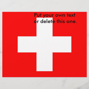 Flyer med Schweiz Flagga
