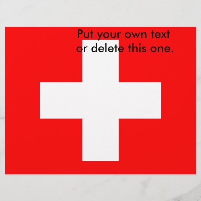 Flyer med Schweiz Flagga (Framsidan)