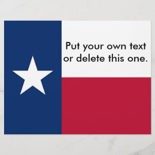 Flyer med Texas Flagga, USA.