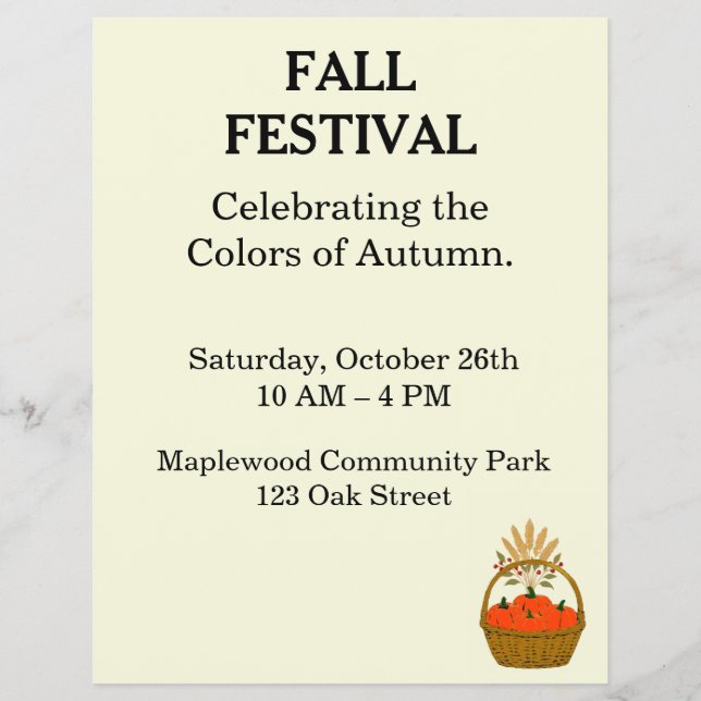 Flyer minimaliste pour le festival d'automne  (Framsidan)