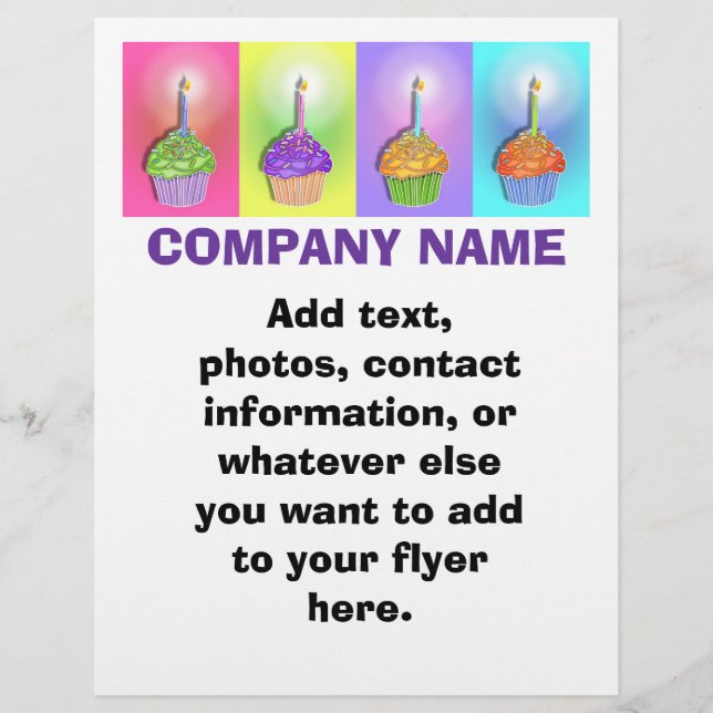 Flyer - Muffinsar på födelsedagen (Framsidan)