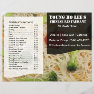 Flyer på menyn Restaurang